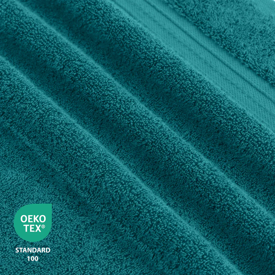 COTTON BATH TOWEL TEAL GREEN - Image 3