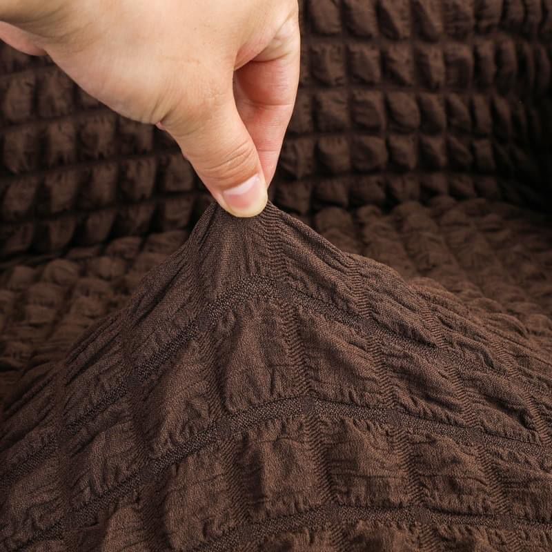 RUFFELED SUR SUCKER TURKISH SOFA COVER - Brown - Image 6